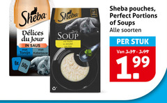  sheba kattenvoer 20 du jour saus tonijn kabeljauw 6x soup poulet kip x4 pouches portions soups soorten stuk 3.99 