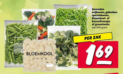  sperziebonen snijbonen bloemkool broccoli 400 gesneden gebroken broccoliroosjes groentemix zak 