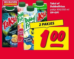  taksi dubbelfrisss fruitdrank 2 100 tropisch fris dubbel fruit be appel perzik pakje 300 350 ml 
