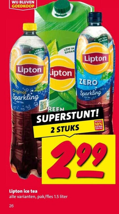  lipton ice tea 2 10 26 calories tasty bogar sugar original sparkling zero stuks pak fles liter 