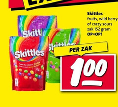  skittles snoep 100 fruits wild berry crazy sours zak 