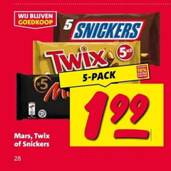  snickers twix mars chocoladerepen 5 28 pack 