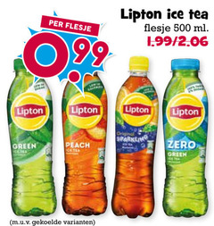  lipton ice tea 99 500 flesje ml zero green peach original sparkling tee 