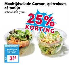  maaltijdsalade 25 450 caesar geitenkaas tonijn schaal 