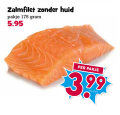 zalmfilet huid pakje 3.99 kilo 