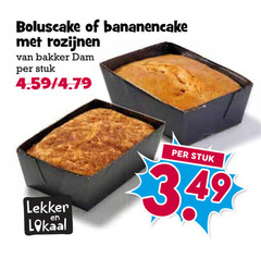  cake bananencake rozijnen bakker dam stuk lokaal 