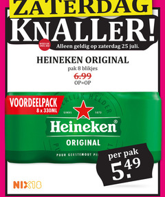  heineken blikjes bier 8 25 zaterdag knaller original 330ml pak helder nix18 puur gerstemout 