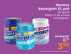  mentos kauwgom 100 150 xl pot gum men 