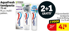  aquafresh tandpasta 1 2 3 7 ml pakken care 75ml fresh minty 