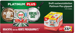  dreft vaatwasmiddel 55 platinum vaatwastabletten gigapak plaats giga box anti stuks korte programma min 