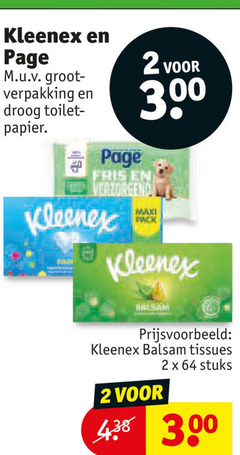  kleenex page tissues vochtig toiletpapier 2 64 300 droog toilet papier fris verzorgend maxi pack balsem stuks 
