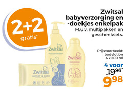  zwitsal babyverzorging 2 4 200 water care doekjes enkelpak multipakken geschenksets bodylotion ml 