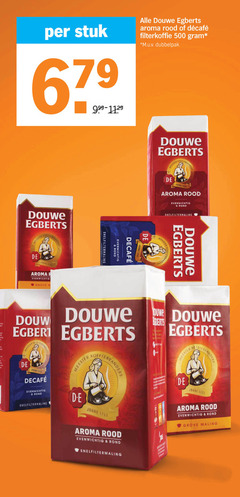  douwe egberts koffie 500 stuk aroma rood filterkoffie m.u.v r evenwichtig grove snelfiltermaling rond joure meester douw koffiebranders maling 
