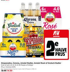  grolsch corona amstel desperados radler bier speciaalbieren 2 4 6 12 20 100 330 1870 brewed with water natura 6x 300ml bieren 0.0 meesterschap citroen frisse la co bottles rosee 330ml original beer halve krat blikjes ml 