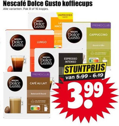  nescafe dolce gusto capsules 8 16 koffiecups pak kopjes lungo improved taste lat premio club cappuccino espresso intenso sound mcafee lait round sourced coffee 5.99 3.99 
