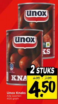  unox knakworsten 2 400 knaks soorten stuks 