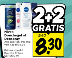  nivea douchegel deodorant 2 250 min deospray soorten stuk douche soft ml 