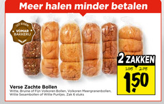  bolletjes 2 6 150 minder bakkerij verse zachte bollen witte bruine fijn volkoren meergranenbollen sesambollen puntjes zak stuks zakken 