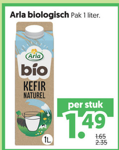  arla yoghurt 1 biologisch pak liter be kefir naturel stuk 