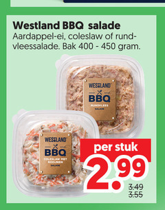  salade 400 450 westland bbq aardappel ei coleslaw rund vleessalade bak rundvlees rozijnen stuk 2 99 