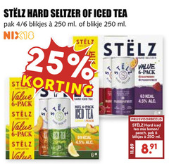  stelz hard seltzer 6 25 69 250 iced tea pak 4 blikjes ml blikje nix18 pack hex mix lemon peach 