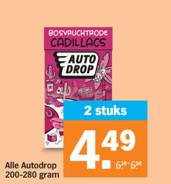  2 bosvruchtrode cadillacs auto drop autodrop stuks 
