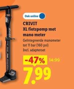 klik op dit plaatje voor een vergroting en voor vergelijkbare aanbiedingen gerelateerd aan
11 160 online crivit xl fietspomp meter manometer bar psi adapterset 11 160 online crivit xl fietspomp meter manometer bar psi adapterset