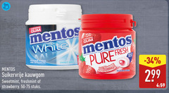  mentos kauwgom 50 chewing gum white sugar free with suikervrije sweetmint freshmint strawberry stuks sweet mint fresh about pieces 