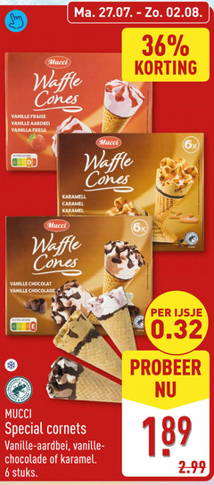  ijscornets 6 36 waffle cones vanille fraise aardbei nutri score caramel karamel chocolat chocolade 6x ijsje people nature cornets stuks 