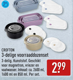  3 voorraaddozenset delig kunststof magnetron vriezer vaatwasser inhoud ca. ml 