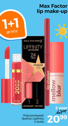  1 2 24 2099 factor lip glazen make up lipfinity colour limited edition shader mellow gloss step top coat lipstick stuks 