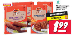  hamburgers frikandellen 2 10 diepvries mora 4 pak 5 stuks pakken 