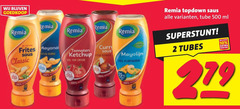  2 10 55 279 500 remia frites tomaten ketchup curry saus classic mayolijn plantaardig topdown tube ml tubes 