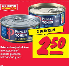  princes tonijn in blik 2 tonijnstukken water olie pikante groenten 160 blikken 