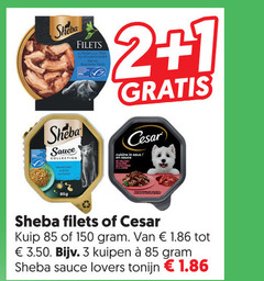  cesar sheba hondenvoer kattenvoer 1 2 3 150 sauce collection filets la peche durable cuisine saus kuip lovers tonijn 
