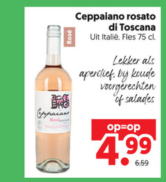  rose rosee ceppaiano rosato toscana fles aperitief by koude voorgerechten salades 