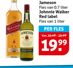  johnnie walker jameson whisky 1 red label triple distilled john fles liter 