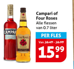  four roses campari bourbon likeur campanero imported flessen liter fles milano 