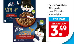  felix kattenvoer 12 purina reepjes farm sensations sauces 3x kalkoen rund lam eend pouches pakken stuks original pak 