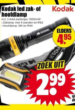  kodak zaklamp 3 4 led zak hoofdlamp aaa batterijen standen elders zoek 