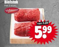  biefstuk 2 pak stuks vleeschmeesters 