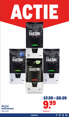 barzini koffiebonen 1 6 8 1000 caffe italian espresso zak kilo medium roast ge intensiteit biologisch dark you tube 