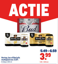  bud hertog jan blikjes bier alcoholvrij 5 6 100 330 brewed with trade asia 60 6x america natuurzuiver gerard pils multipack 0.0 ml 3.99 