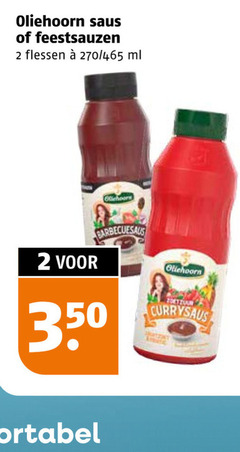  2 350 oliehoorn saus feestsauzen flessen ml barbecuesaus currysaus 