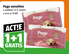  page toiletpapier 1 2 6 sensitive pakken rollen actieprijs 
