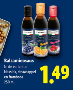  250 crema balsamicosaus klassiek sinaasappel framboos ml 