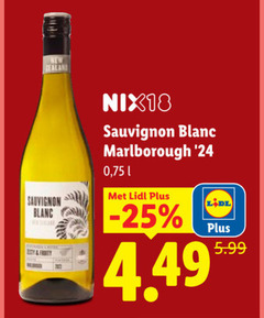  witte wijn new nix18 sauvignon blanc marlborough fruity 5.99 