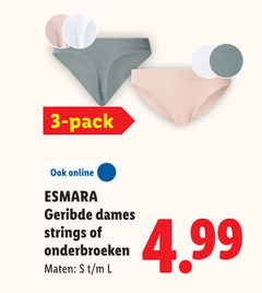 klik op dit plaatje voor een vergroting en voor vergelijkbare aanbiedingen gerelateerd aan
3 pack online esmara geribde dames strings onderbroeken maten l 3 pack online esmara geribde dames strings onderbroeken maten l