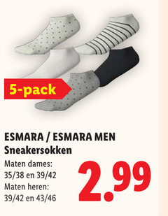 klik op dit plaatje voor een vergroting en voor vergelijkbare aanbiedingen gerelateerd aan
5 pack esmara men sneakersokken maten dames 35 42 heren 46 5 pack esmara men sneakersokken maten dames 35 42 heren 46