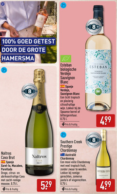  rose witte wijn 8 100 dela bastide chapelle getest hamersma brut esteban biologische sauvignon blanc spanje licht tropisch plezierig spaanse borrel bittergarnituur l fris fruitig vino with organic grown grapes bio cava macabeo droge citrus zacht romige mousse tradicional southern creek prestige chardonnay volle fruit zwaar gerechten zomerse visgerechten south eastern australia 